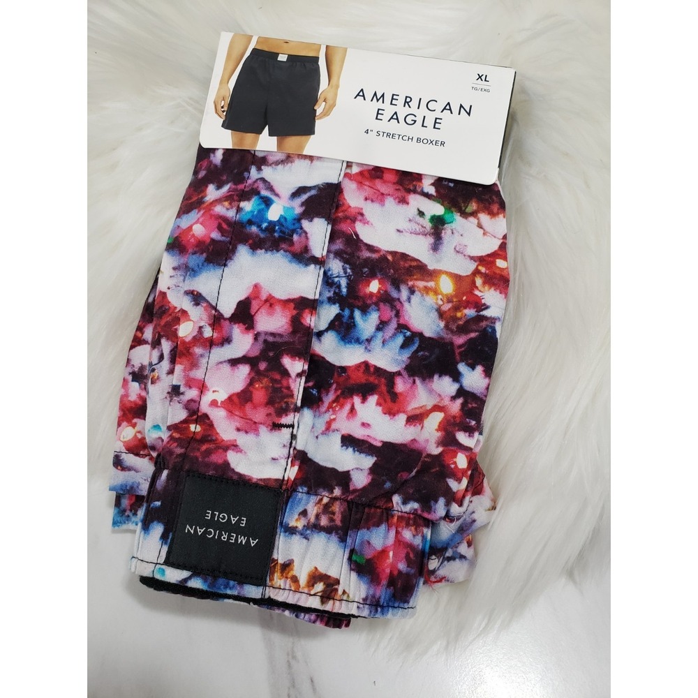 NWT AMERICAN EAGLE 4"‎ Boxers - MENS XL - CHRISTMAS LIGHTS Holday
